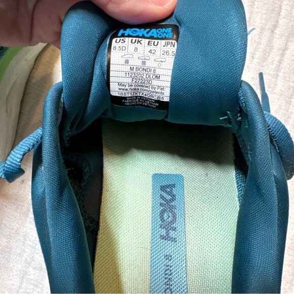 HOKA Men Bondi 8 Running Shoe Sneaker Deep Lagoon Ocean Mist US 8.5 D EU 42 - Picture 8 of 8